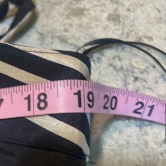 Feminine and Fabulous! Black and Ivory Striped Taylor Dress - Picture 9 of 11